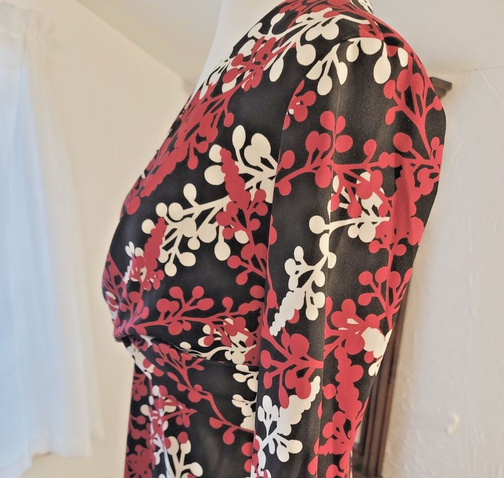 Ann Taylor Loft Dress Red Black White sz 4-6 EUC Classy Chic Business Luxe - Picture 4 of 8